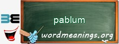 WordMeaning blackboard for pablum